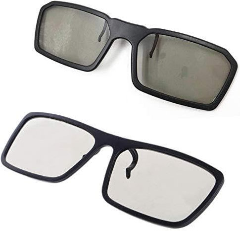 ROYJJ Lunettes 3D polarisées passives à clipser pour les cinémas ne peuvent pas être utilisées pour les projecteurs 3D simple/passif carré vibration clip 3D lunettes