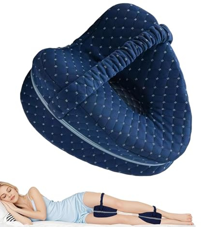 Bodeshis Pillows for Side Sleepers Sleeping on Side, Ergonomic Side Leg Pillows for Sleeping on Side, Side Sleeper Knee Pillow, Blue, Removable and Washable ﻿