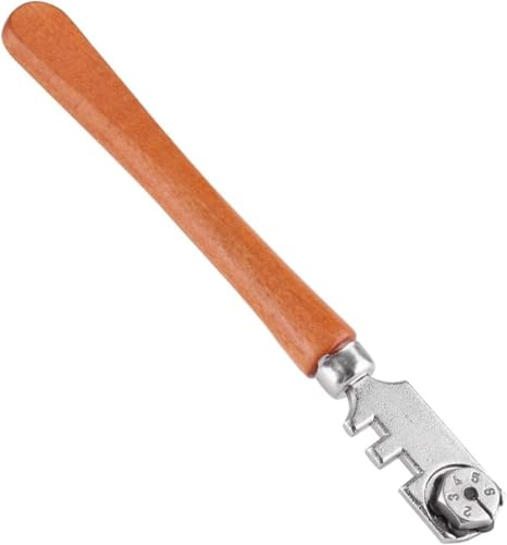 Glass Cutter, 30MM Professional Six Wheel Glass Cutter Craft Cutting Kit Tool with Handle Nice Processed Glass Cutting Tools DIY Craft Supplies