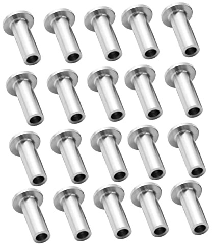 FOYTOKI 50pcs Stainless Steel Cable Protective Sleeves for Deck Railing Kit with Drill Bit Easy to Install Maintains Cable Tension for Indoor Outdoor Use
