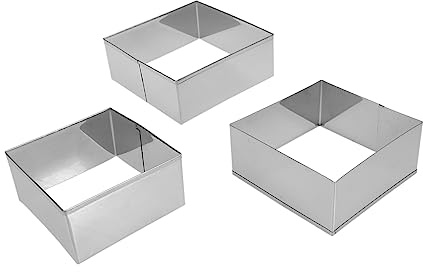 MAGICLULU 3 Pièces Moules à Biscuits Acier Inoxydable Ensemble de Emporte Carrés pour Pâtisserie Outils de Cuisson pour Cookies Gâteaux et Design et Facile à Nettoyer