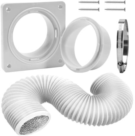 Kit Finestra Portatile Per Condizionatore | Kit Di Ventilazione Interna Per Asciugatrice – Connettore E Parti Di Ricambio Montati A Parete, Installazione Facile E Compatibile