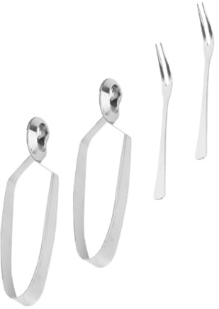 POPETPOP 4 pièces Pinces Escargot Multi Acier Inoxydable Pince et Fourchette Ergonomiques Résistantes Chaleur pour Buffet Bbq et Table de Cuisine