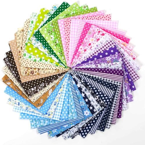 42 Stück Stoffreste zum Nähen, Muster Baumwollstoffreste Stoffpaket Patchwork Stoffpaket 100% Baumwolle 25x25cm DIY Baumwolltuch Stoffe zum Nähen