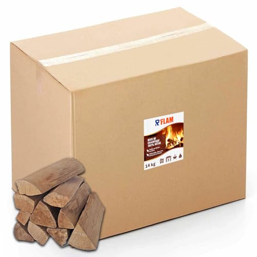 Bois de Chauffage 100% Hêtre – Bûches 25 cm - Bois Sec Haute Performance – pour cheminée, poêle, Insert, Barbecue, braséro – R’FLAM - 14 KG