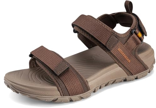 Mishansha Sandalias Hombre Trekking Punta Abierta Marrón 41 EU