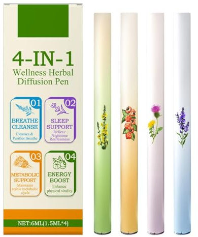 Inalatore a base di erbe per una respirazione fluida e un'energia migliorata - Penna per la salute 4 in 1, purifica l'alito, aumenta l'energia, 6 ml