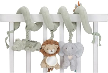 Little Dutch Activity Spielspirale Safari Friends Aktivitätsspirale Kinderwagenspielzeug für Babys ab der Geburt Unisex grün