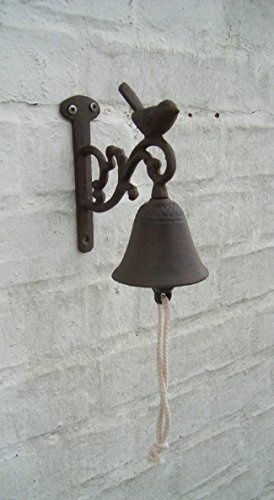 Deko-Impresion Türglocke, Klingel aus Gusseisen, Landhaus-Impressionen, Vogel, braun