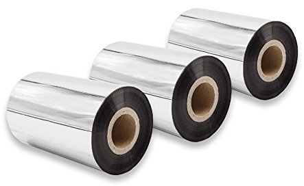 vhbw 3x Thermotransfer-Band kompatibel mit TSC TTP-343 Plus | TTP-268M Drucker Etikettendrucker, Wischfest, 100 mm x 300 m, Wachs-Plus Schwarz