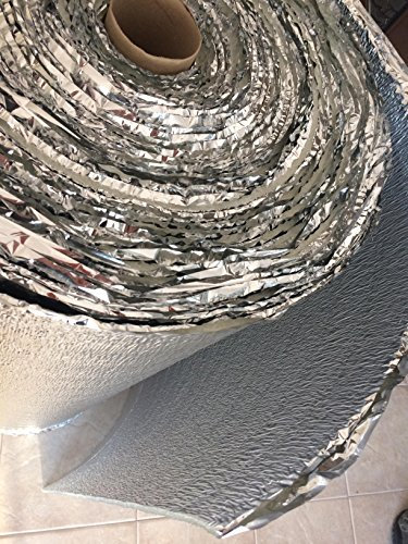 15 m2 Lámina aislante aislante de 5 mm de doble cara (Sandwich) con lámina de aluminio - Aislamiento para calefacción por suelo radiante, aislamiento térmico, resistente al agua y al vapor