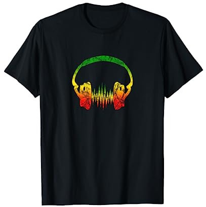 Reggae, Musik, Kopfhörer, Puls, Frequenz Herzschlag, Vintage T-Shirt