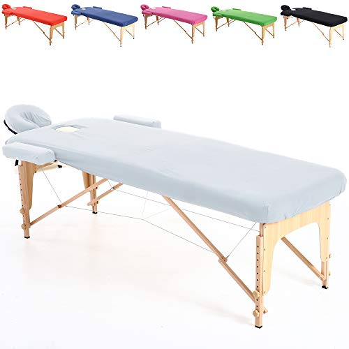 Beltom® SPANNBEZUG AUS Baumwolle FÜR MASSAGELIEGE 195 x 70 cm. MASSAGETISCH MASSAGEBANK ÄRZTEKREPP. - Weiß