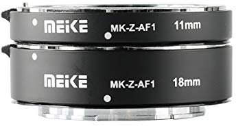Meike MK-Z-AF1 Makro-Verlängerungsrohr-Adapterring, Metall, für Autofokus (11 mm + 18 mm) kompatibel mit Nikon Z5 Z6 Z7 Z50