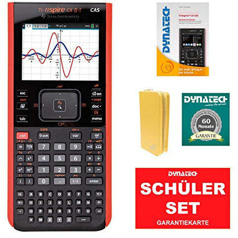 TI-Nspire CX II-T CAS Grafikrechner + gelbe Schutztasche + Garantieverlängerung + Im Fokus: Das Buch zum Rechner