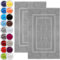 NatureMark Confezione da 2 tappetini da bagno e doccia, in 100% cotone, da 50 x 80 cm, di colore Grigio argento