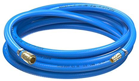 AUPROTEC set de manguera de aire comprimido Ø 13 mm interior 15 m, Tubo de PVC con acoplamiento rápido de latón para compresor de aire, Manguera de compresor Würth altamente flexible