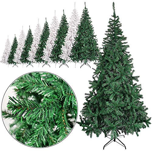 Rapid Teck® Weihnachtsbaum Künstlich 240cm (1150 Äste) | Grün | Tannenbaum mit Schnellaufbau Klappsystem Material PVC inkl. Metallständer | Nordmanntanne