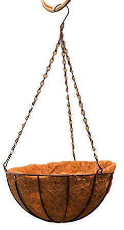 Cabilock Cesto Sospeso in Metallo Da Cestino in Fibre Naturali Fili Di Acciaio Rotondi Porta Piante Fioriera Decorativa Vasi Sospesi Per Interni Ed Esterni Facile Da Appendere