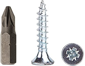 Confezione di 400 viti per legno in acciaio zincato da 4,0 x 20 mm, per truciolato, universali Pozidriv, PZ completamente filettate, a testa svasata (400, 4,0 x 20 mm)