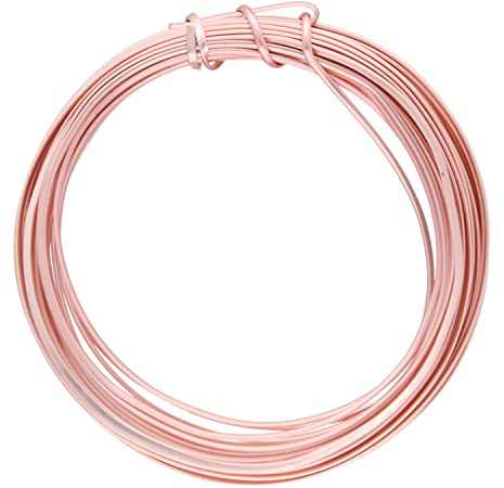 The Beadsmith Halbrunder Basteldraht - Drahtelemente - weiche Tempere - 21 Gauge - 4m Spule - Rosegold - Perlenfaden für Schmuckherstellung, Verpackung von