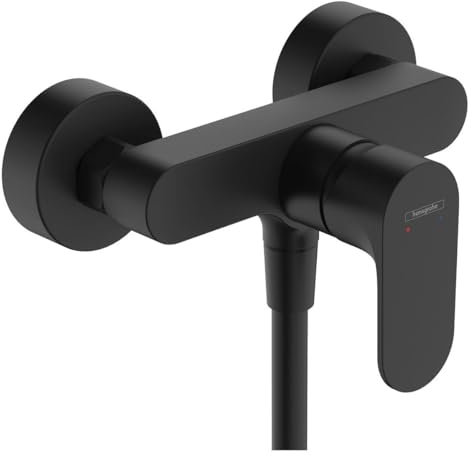 hansgrohe Duscharmatur Rebris S, Aufputz Brausebatterie, Duscharmatur für 1 Funktion, Mattschwarz