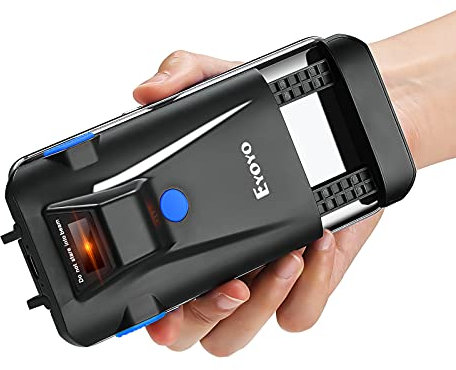 Lettore di Codici a Barre Bluetooth 2D, Scanner Clip Retro Portatile Ricaricabile Wireless 3-in-1 USB per Gestione inventario Magazzino Dettaglio per Telefono Android, IOS