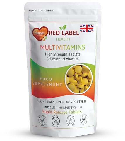 Red Label Health Multivitamin 360 Tablets (1 Year Supply) for Men & Women High Strength Multi Vitamins Supplement for Immune Support & Wellbeing, One a Day Multivitamins