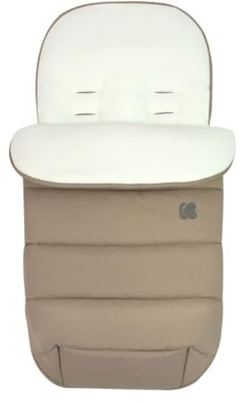 Kikkaboo Saco de pies clásico para cochecito polar cremallera repelente al agua, color:beige