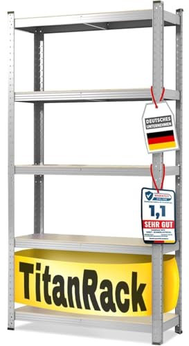 KARAT Estantería de metal para cargas pesadas, 180 x 90 x 60 cm, 5 estantes ajustables (galvanizado)