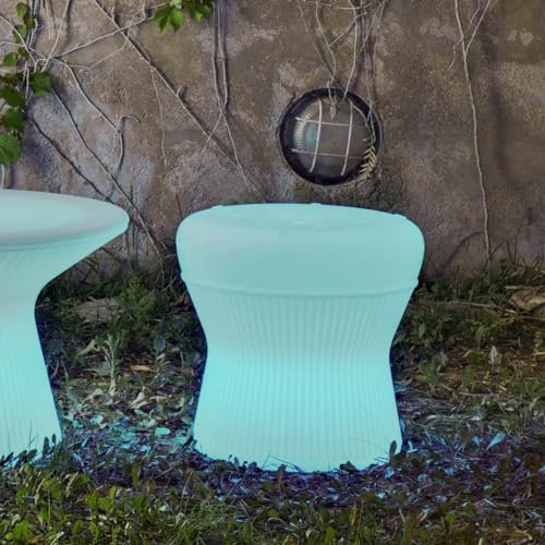 Moovere Solarhocker für den Außenbereich, RGB-Beleuchtung + wiederaufladbarer Akku IP65 Restaurantsitz mit Fernbedienung und robust für die Terrasse