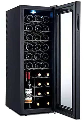 RUYICZB 30 Bottle Wine Cooler Refrigerator with Lock Large Freestanding Wine Cellar Digital Temperature Control Wine Fridge for Red White Champagne or Sparkling Wine