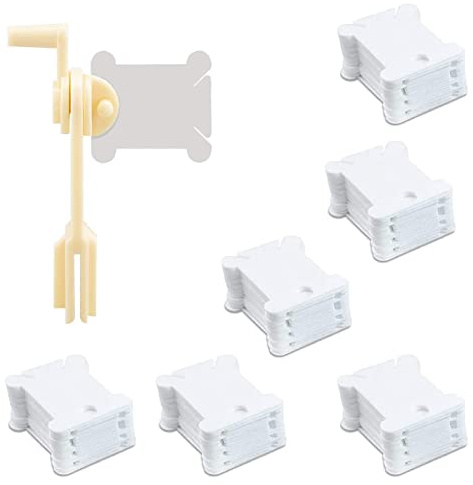 120Pezzi Scatola per Punto Croce Avvolgitore di Fili Rocchetti Bobine di Plastica per Fili con 1 Avvolgitore per Artigianato Cucito Storage Fai-da-Te