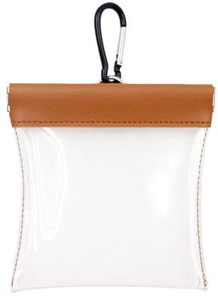 Rianpesn 10 Golf-Tee-Beutel-Tasche - 4,7 x 5,1 Zoll Golf Tee Bag mit Clip - Klare transparente Squeeze-Top-Tasche, Golfball-Tee-Tasche, tragbare Golfball-Zubehörtasche mit Clip für Männer