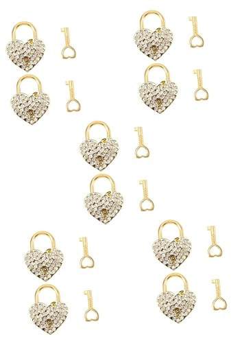 Uonlytech 10stücke Herzförmige Vorhängeschlösser Mit Glitzer-rhinestones Metall Und Schlüsseln Dekorative Liebesschlösser Für Familie Und Freunde Für Hochzeiten Und Wunschrituale