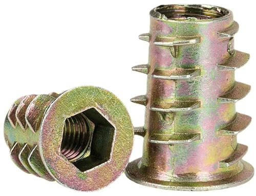 Konrunppy Mutter, Zinklegierung Mutter Senkkopf Sechskant Innengewinde für Möbel, Holzschrauben vormontierte Verbinder (20,M8*25mm)
