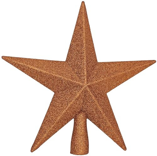 Bambelaa! Punta per albero di Natale, decorazione natalizia, stella scintillante, dimensioni: circa 18 cm, rame