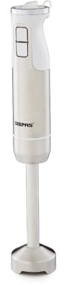 Geepas 600W Hand Blender | Handheld Immersion Blender, Food Collection Stick Blender with Stainless Steel Blades for Making Baby Food Soup Sauce Puree | 12 Blending Speed & Turbo, Silver