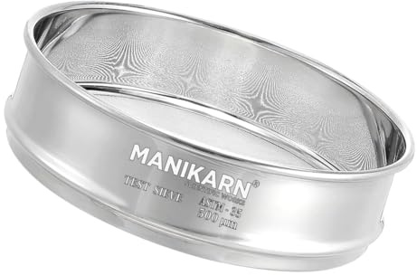 MANIKARN Test Sieve 8 Inch (200mm) – 500 Micron Mesh, ASTM No. 35 – Grade 304 Stainless Steel Frame & Mesh – Laboratory Sieve for Soil, Sand, and Particle Size Analysis