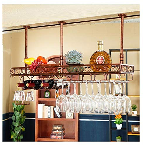 Portabottiglie Portabottiglie Calice Calice Coppa Bicchiere da Vino Sottosopra Deposito Bronzo Metallo Barra di Ferro Mensola Galleggiante Espositore per stoviglie per la casa