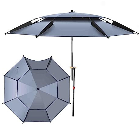 YXZYFPP 8 Fuß Outdoor-Angelschirm, großer Angelschirm, verdickter universeller Fischschirm, doppelschichtiger Anti-Sturm-Sonnenschutzschirm, Faltbarer Regenschirm (8 ft)