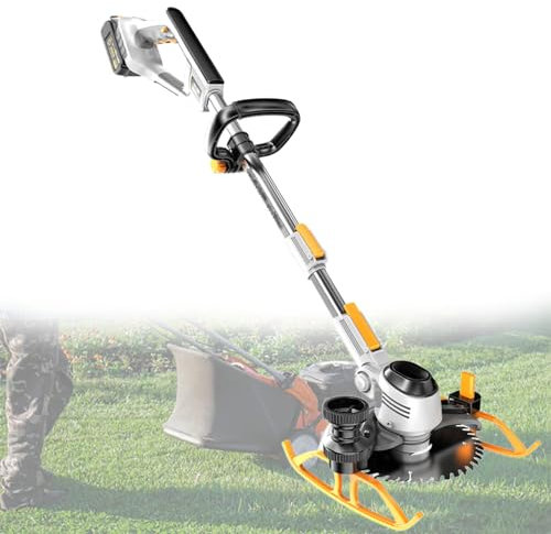Beachtiful Désherbeur sans Fil, Désherbant Alimenté par Batterie Rechargeable, Coupe-Herbe avec Lames, Coupe-Herbe électrique Portatif, pour Terrasse, Pelouse et Jardin (2 Batteries)