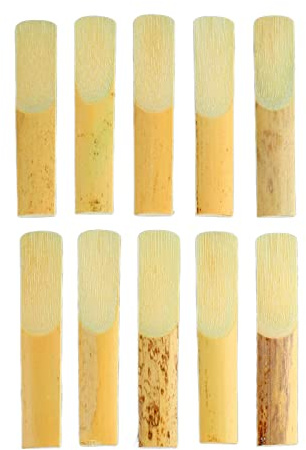 Tyenaza 10 Pezzi Ance per clarinetto, Ance per clarinetto in Mib per sassofono Forza 2 Robusto set di ance per clarinetto in Mib professionale per clarinetto principiante e (Wood Color Number 2.5)