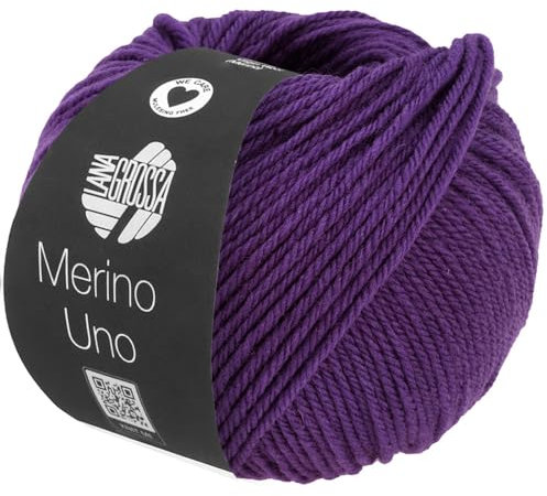 LANA GROSSA Merino Uno | Klassische Merinowolle mit Superwash-Ausrüstung | Handstrickgarn aus 100% Schurwolle (Merino) | 50g Wolle zum Stricken & Häkeln | 125m Garn FB80