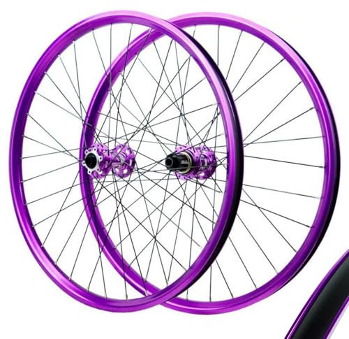 GEIRONV Mountainbike Radsatz 26/27,5/29 Zoll, Scheibenbremse Steckachse 15 * 100/12 * 142mm Aluminiumfelge 32 Löcher Fahrradnabe for 8-12S Kassette(Purple-HG,26inch)