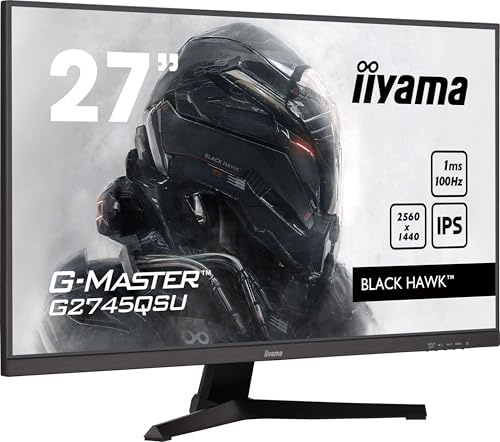Ecran iiyama 27 G-Master Black Hawk, IPS, 2560x1440@100Hz, 1ms, 300cd, Haut-parleurs, HDMI/DP/USB HUB, Black Tuner, i-Style Colour, ecran pc Gamer