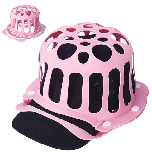 Kinsinder Cage de lavage de casquette Casquette de baseball Lavage de chapeau Cage de lavage de casquette de baseball Nettoyeur de chapeau pour machine à laver (Rose)