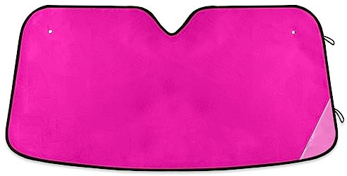 Parasoles para parabrisas de coche, color fucsia, protector térmico plegable para parabrisas, cubierta de ventana delantera de 55 x 27.6 pulgadas