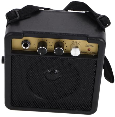 Amplificatore per Chitarra Elettrica Mini 5w, Nero | Basso Elettrico, Plastico e Metallo, Suono ad Alta Fedeltà, Costruzione Robusta, senza Batteria