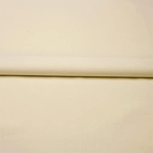 Stoff Meterware 5 Meter – Linon Stoff 100% Baumwolle – Uni, schadstoffgeprüft, weich & pflegeleicht – Nähen, Kleidung, Bettwäsche, Deko – 150 cm breit (Beige)